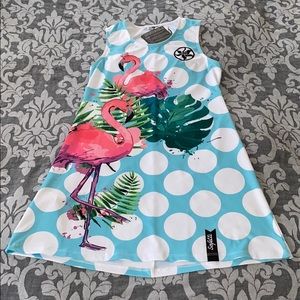 Safetti Flamingo Polka Dot Print Dress ✨Brand New✨